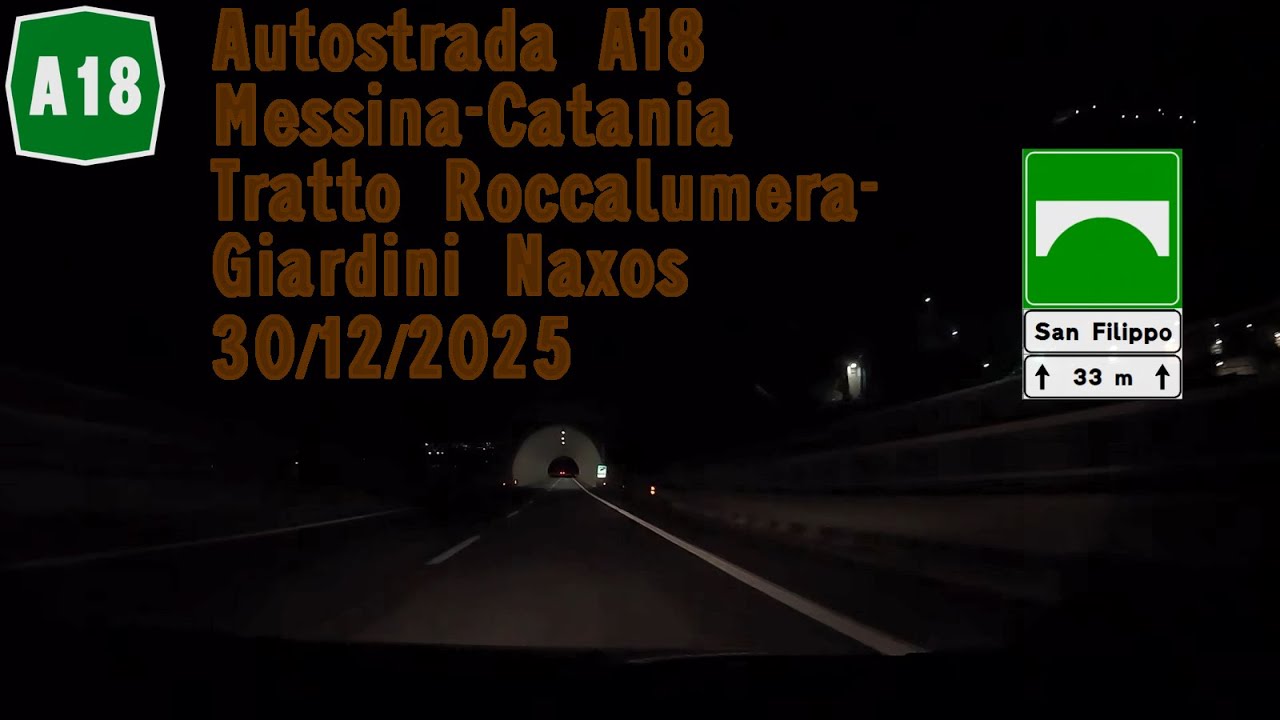 Autostrada A18 tratto Roccalumera-Giardini Naxos 30/12/2025