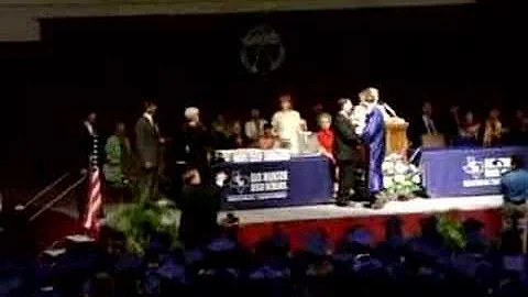 San Marcos High  Graduation back flip Dane Rasmussen
