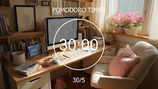 6H ~ Pomodoro 30/5 | Lofi Music for Focus 🌼 Work/Study with me