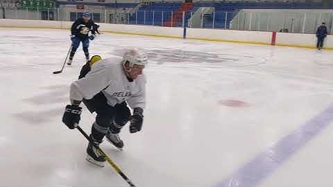 Power Skating- One legged circle backwards, touch elbow to the ice.