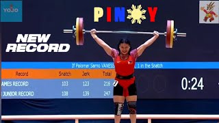 #Perfect Lifts Vanessa Sarno:  New Records in  Women's 71kg Weight Lifting  #Sea Games 2022