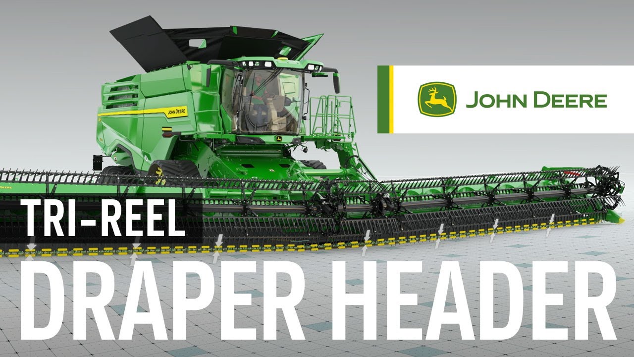 Maximize Crop Yield with John Deere TRI-REEL Draper Header - YouTube