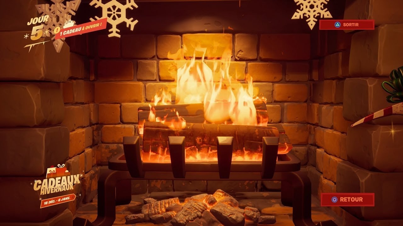 Se Réchauffer Près Du Feu Dans Le Chalet Douillet Fortnite