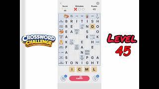 Crossword Challenge Level 45 Walkthrough