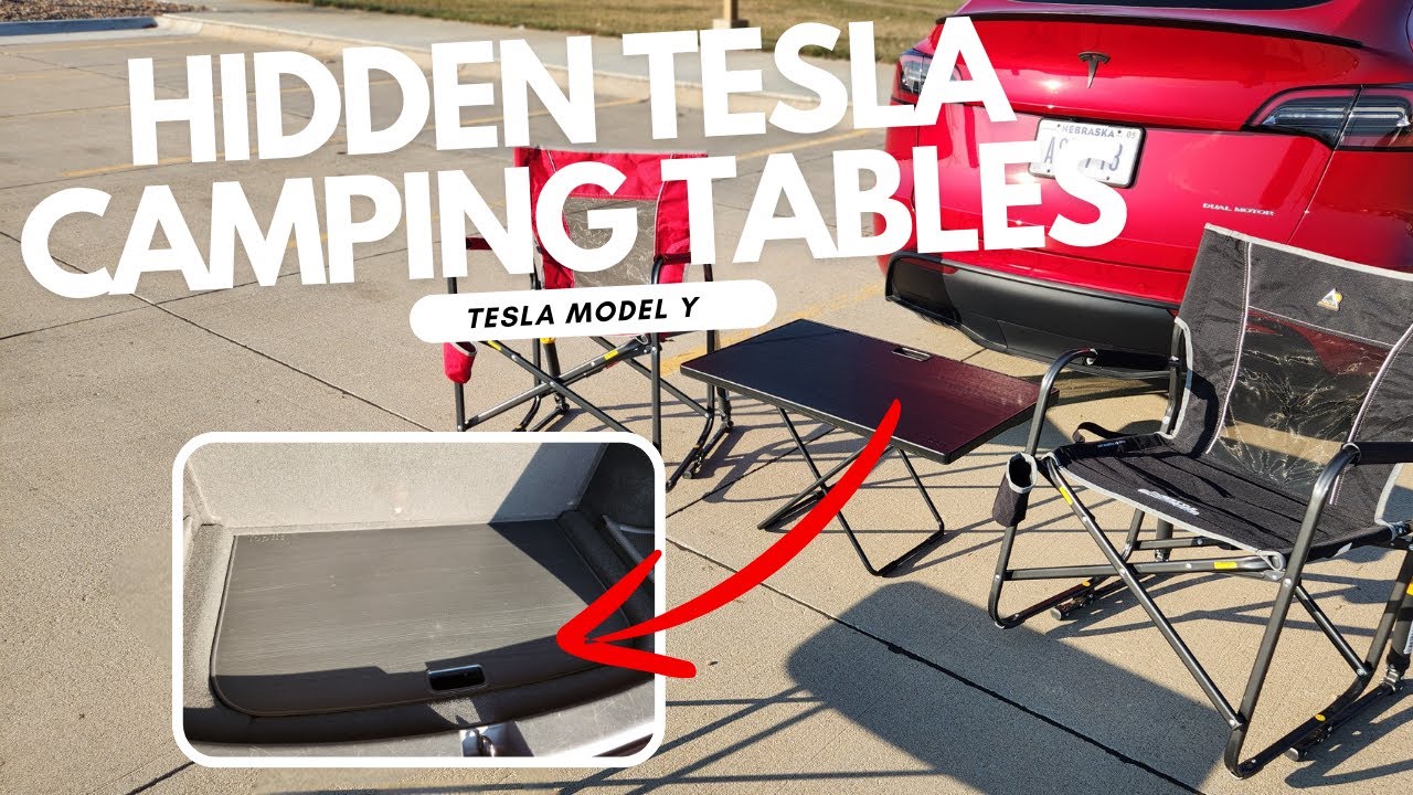 Hidden Tesla Camping Tables – Compact, Functional, and Ready to Go!