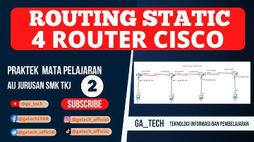 Routing Static 4 router CISCO - Cisco Packet Tracer || Praktek  AIJ SMK jurusan TKJ || Lab2 AIJ