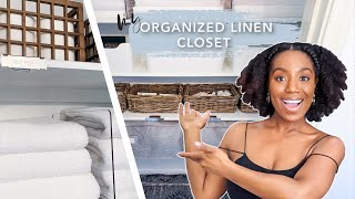 My Small linen closet makeover + Linen closet Ideas | Judi the Organizer
