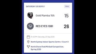 20250920 Gold Mamba 16A 15 🆚 RED EYES 10B1 26