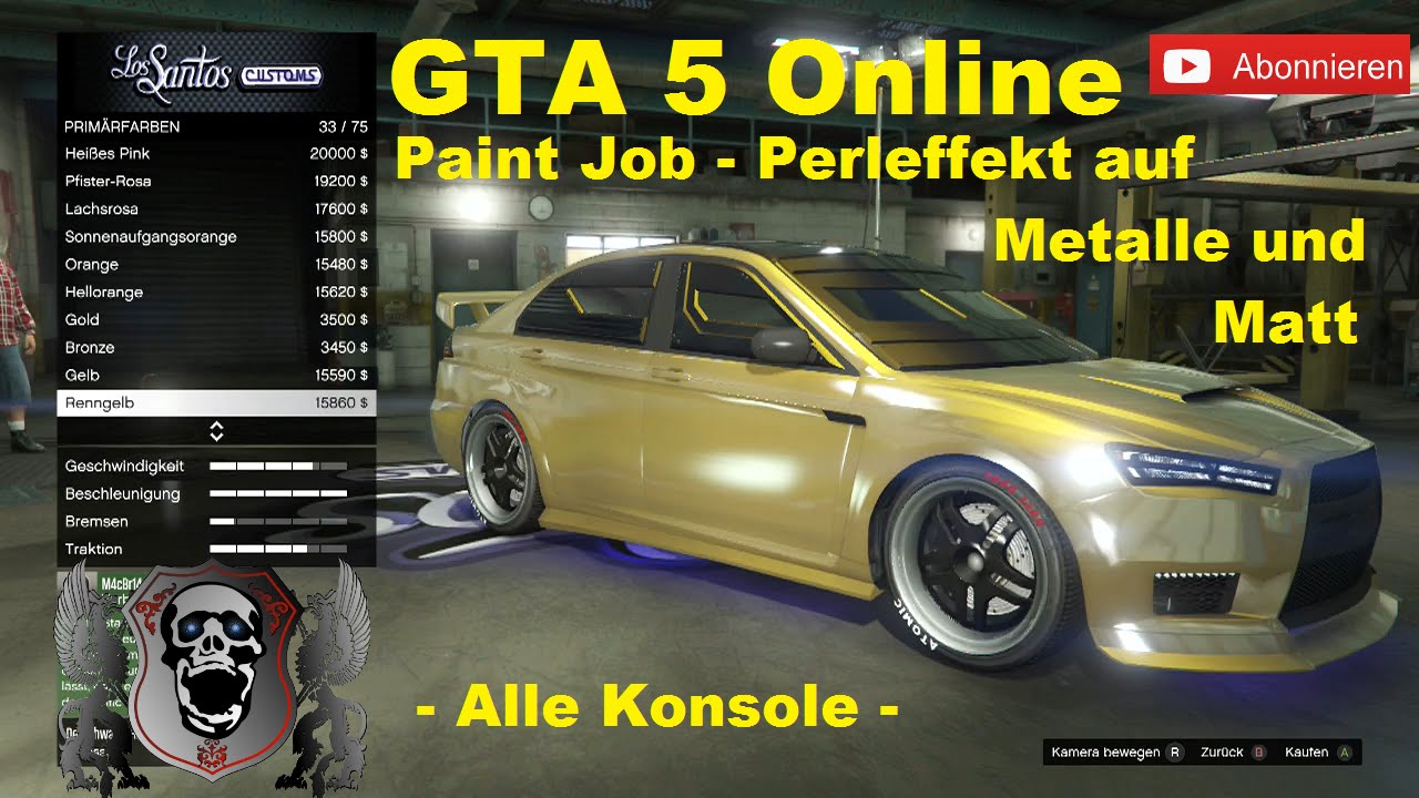 GTA 5 Online Paint Job Perleffekt auf Metalle und Matt Alle