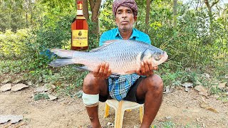 BIG SIZE FISH || KING LOUIS BRANDY || Village Man World Style Cooking And Eating