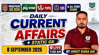 8 September 2026 Current Affairs in Punjabi | Daily Current Affairs By Ankit Singh Rana screenshot 1