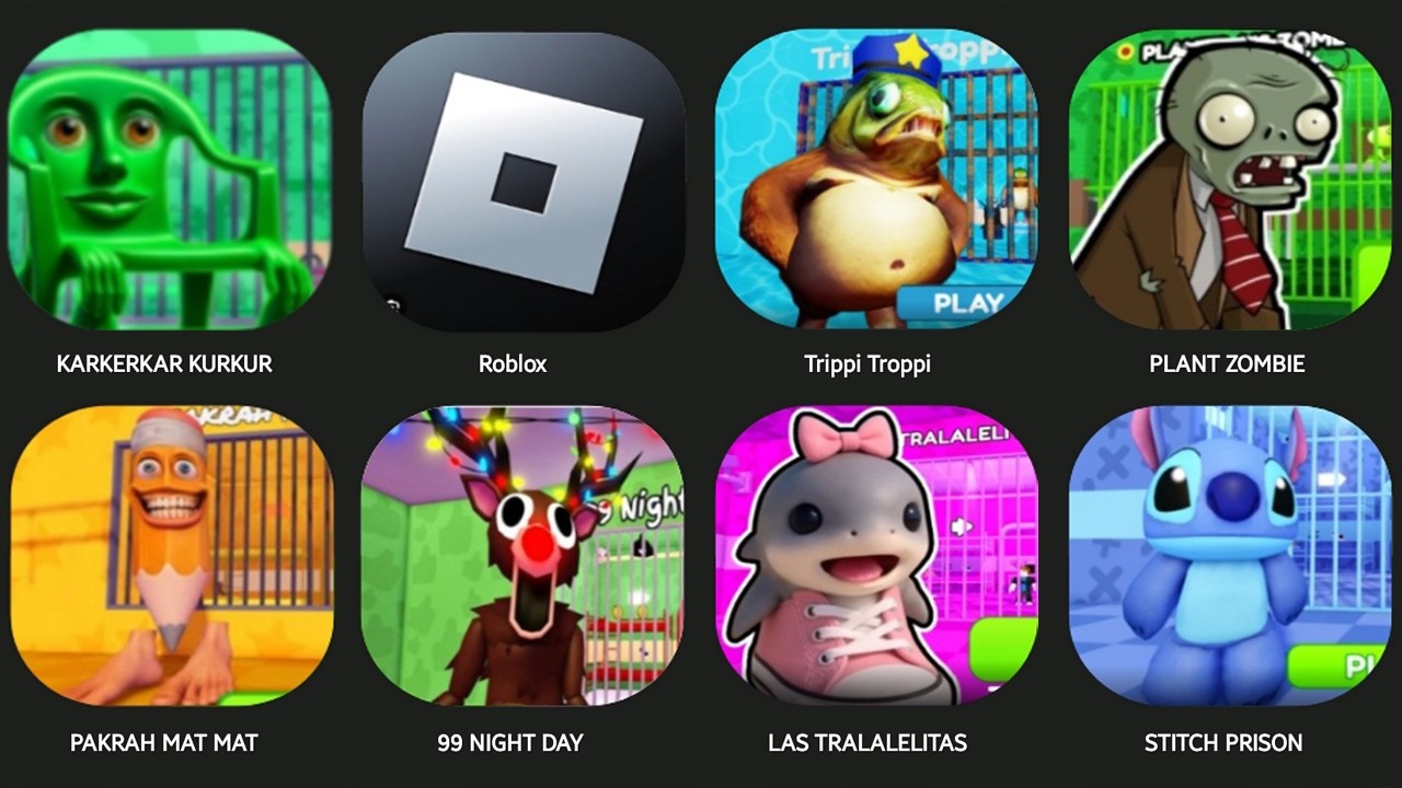 KARKERKAR KURKUR,KITTY OBBY,NGENG NGENG PRISON,TRENOS TRUZZO,TRALARELO OBBY,BURBALONI LULILO'S