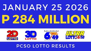 Lotto Result Today 9Pm January 25 2026 Pcso