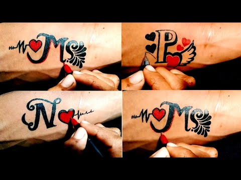 how to make simple M letter tattoo designs - YouTube