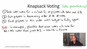 Incentives in Computer Science (Lecture 5.3: Knapsack Voting)