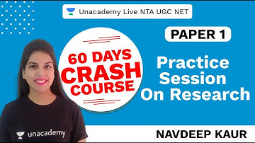 60 Days Paper 1 Crash Course | Practice Session On Research | NTA UGC NET 2020 |  Navdeep Kaur