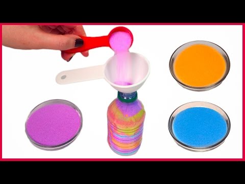 DIY How to Make a Colorful Bottle of Sand Art