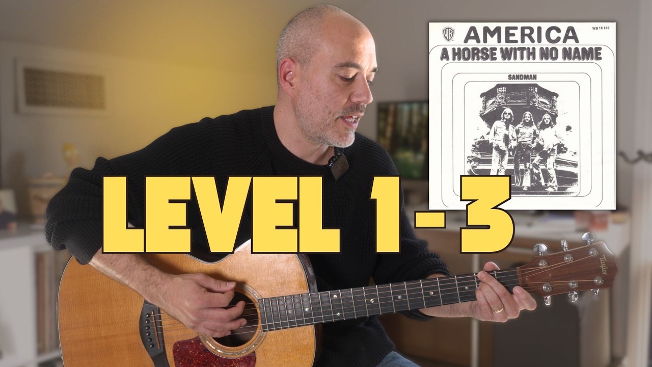 A Horse with No Name Guitar Lesson | 3 Levels (Beginner to Creative)