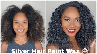 Silver Hair Paint Wax on Natural Hair | Temporary Hair Color