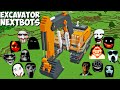 SURVIVAL GIANT EXCAVATOR BASE JEFF THE KILLER and SCARY NEXTBOTS in Minecraft Gameplay - Coffin Meme