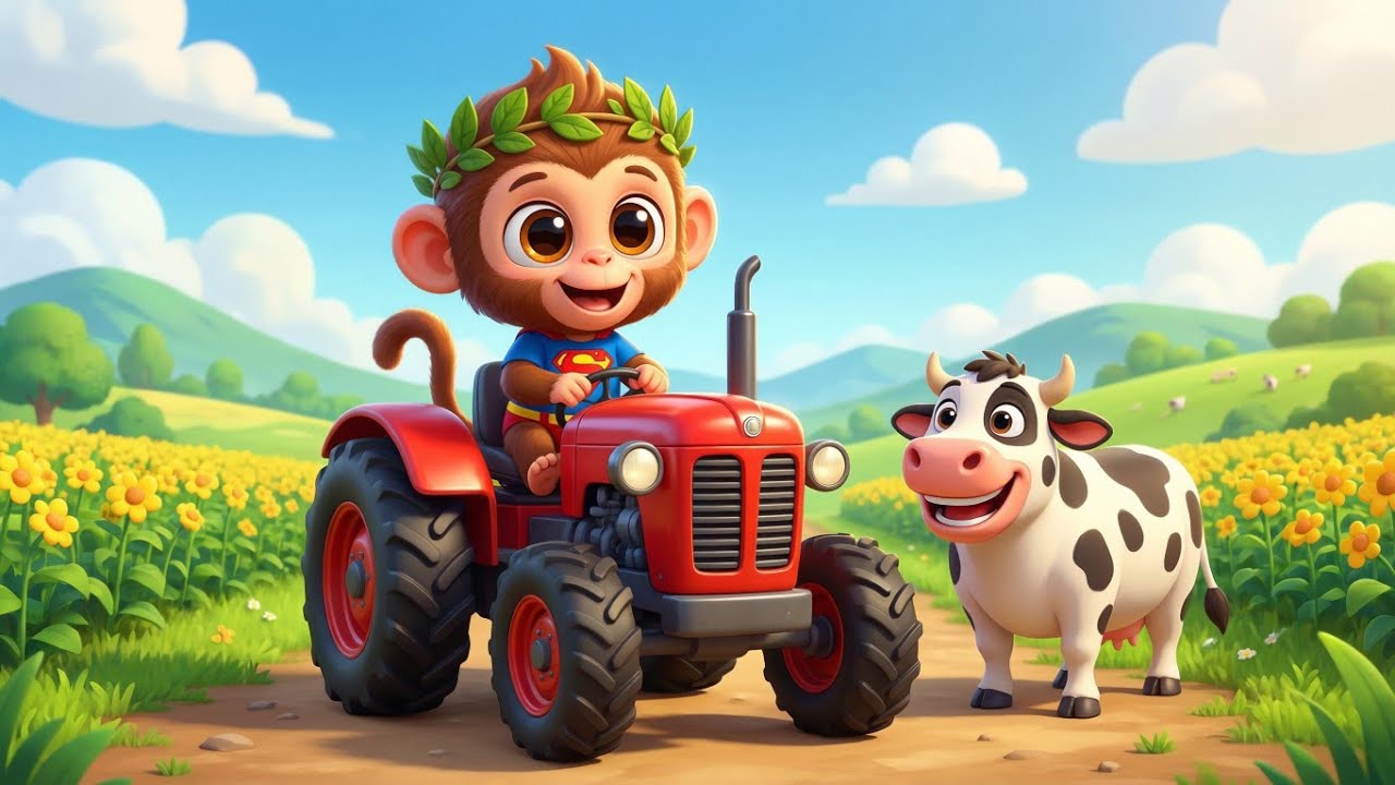 Приключения Короля Обезьян на тракторной ферме 🐒🚜 | Забавный и познавательный мультфильм для детей