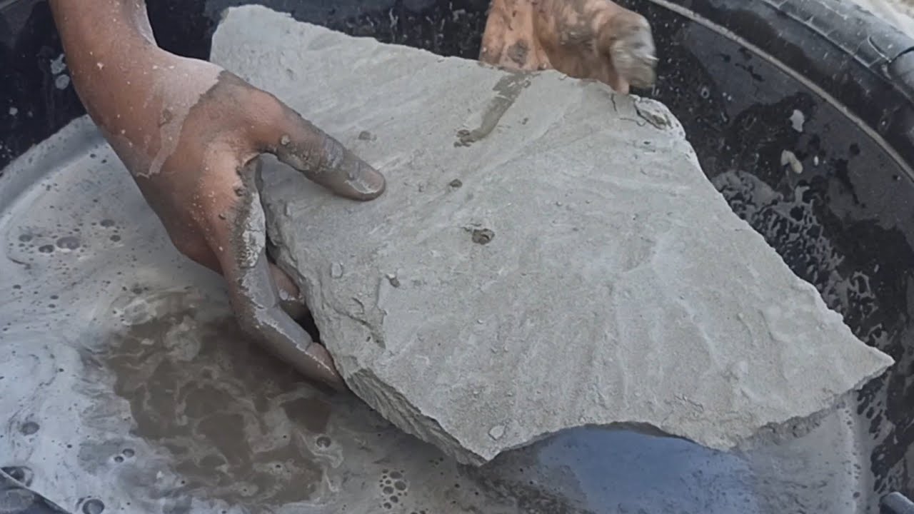 cement dirt slabs  crumbling water  #cementdirtlover #purecement #reddirt #sandcement#asmr#bts