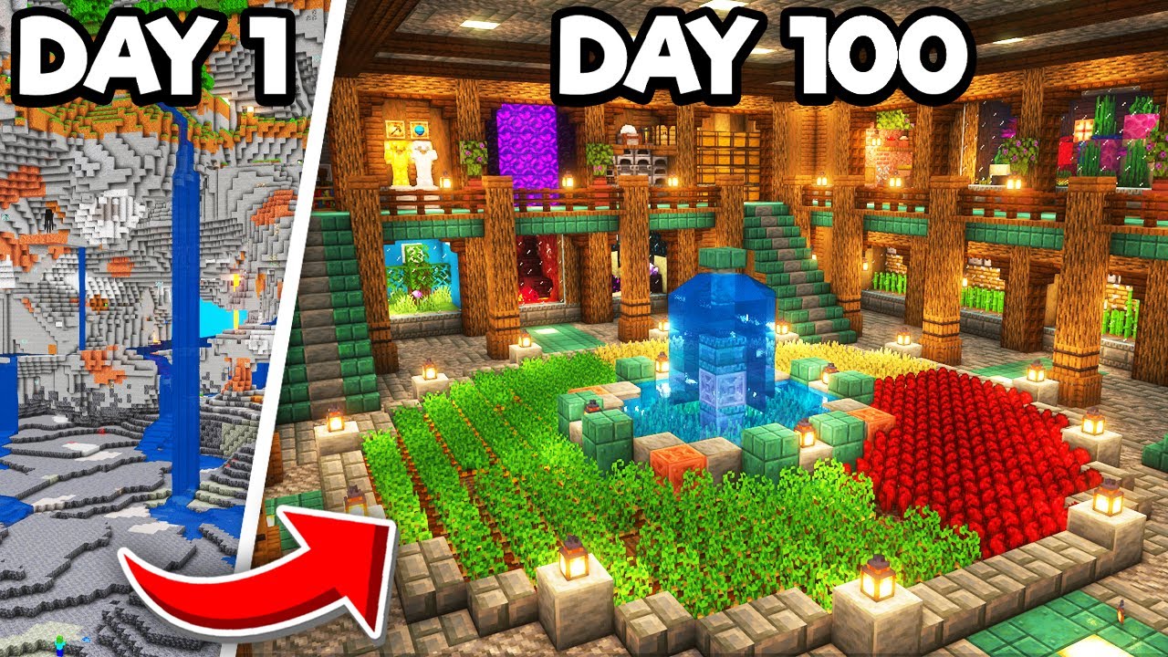 I Survived 100 Days In A CAVE ONLY WORLD In Minecraft Hardcore!