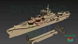 Quebra Cabeça 3D Navio De Guerra 123 Peças
