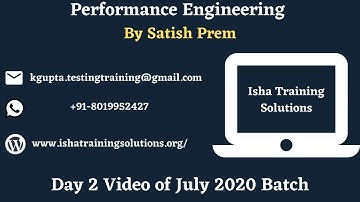 Performance Engineering Day 2 Video . Pls call / whatsapp us on +91-8019952427 to enroll