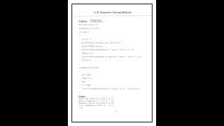 CS3271 –C Programming Laboratory Parameter Passing Methods in C (Call by Value &amp; Call by Reference)