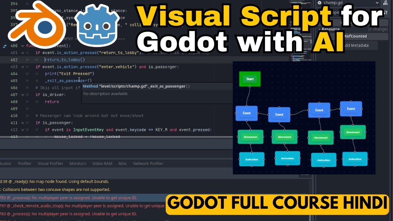 Godot Visual Scripting & AI Coding Explained | Godot tutorial in Hindi ...