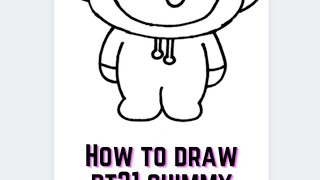 #shorts, how to draw bt21 Chimmy  easy and cute step by step for kids and beginners