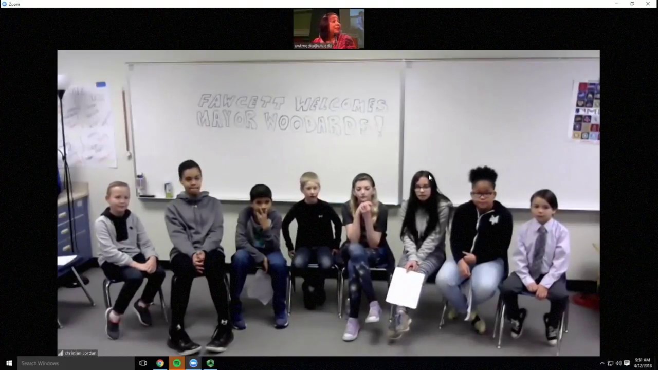 Symposium on our Youngest Citizens 2018 Skype with Mayor Woodards and