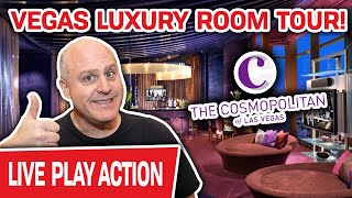 🔴 CRAZY Las Vegas Luxury 👑 LIVE Penthouse Room Tour at Cosmopolitan BEFORE THE SLOTS!