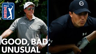 Spieth’s rollercoaster Sunday, Mickelson’s humor and Morikawa’s weird week