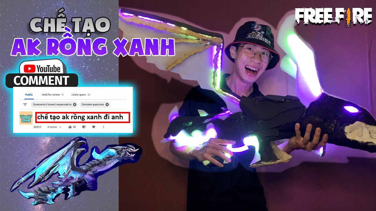 CHẾ TẠO AK RỒNG XANH Freefire - YouTube