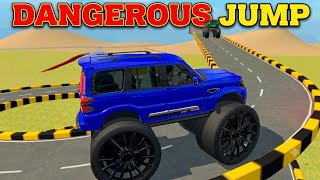 😱 Dangerous Sky Ramp Jump Challenge 🚙 | Indian Bikes Simulator 3D | Monster Scorpio Extreme Stunt  screenshot 5