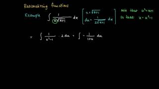 M 20 11: Calculating primitive by rationalizing function