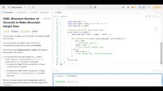 Daily leetcode problem 3296 in Python C++ C Java JavaScript 