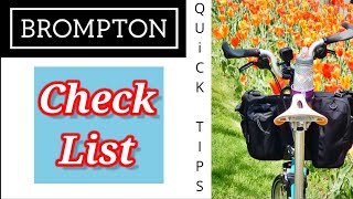 QT Check List for Brompton Foldingbike