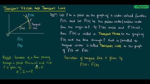 9. Vector Calculus - Tangent Vector and Tangent Line