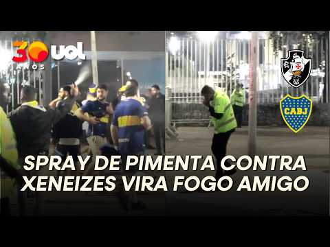 FUNCIONÁRIO USA SPRAY DE PIMENTA CONTRA TORCIDA DO BOCA E CAUSA "FOGO AMIGO" ANTES DE JOGO DO VASCO