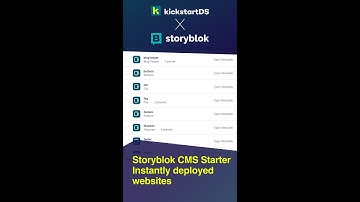 kickstartDS Storyblok Starter - Instantly deployed websites