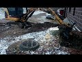 Stump removal with a mini excavator Cat 301.5