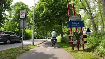 Cycling to Sluis West Zeeland Flanders Netherlands