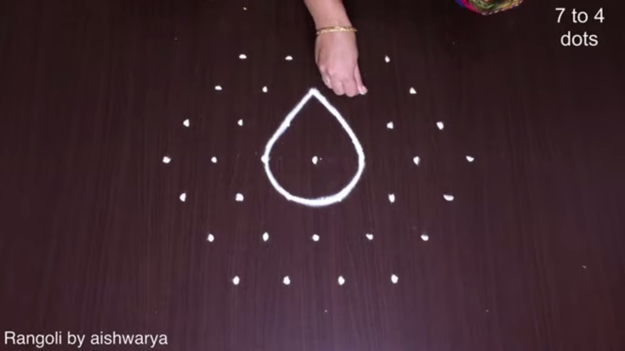 Single Diya Kolam With 7×4