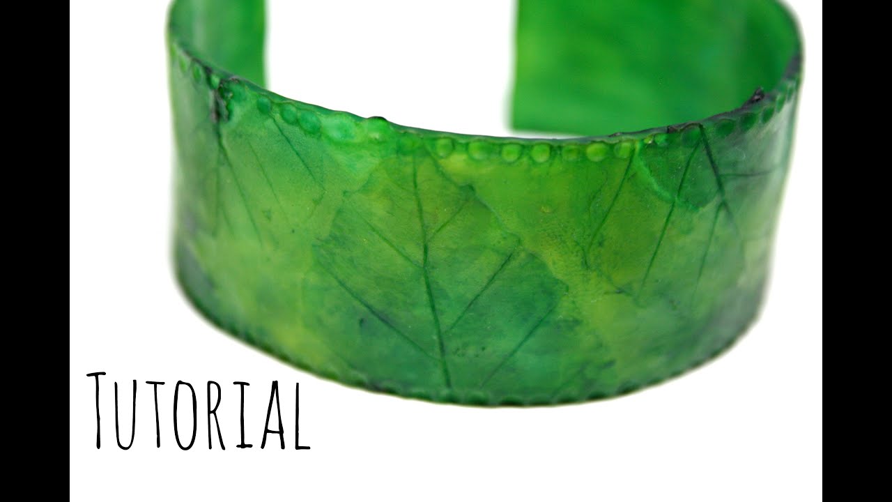Translucent Polymer Clay Autumn Leaves Natural Bangle/Bracelet Tutorial DIY | Velvetorium