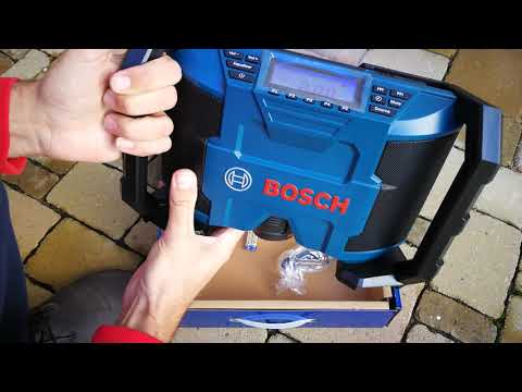 Unpacking / unboxing cordless radio Bosch GPB 12V-10 0601429200