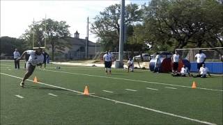 RB ZACH BOOKER NFL COMBINE TESTING FOOTBALL COMBINE CHALLENGE