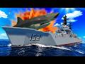 Warship vs MEGALODONS… Who Survives? (Stormworks)